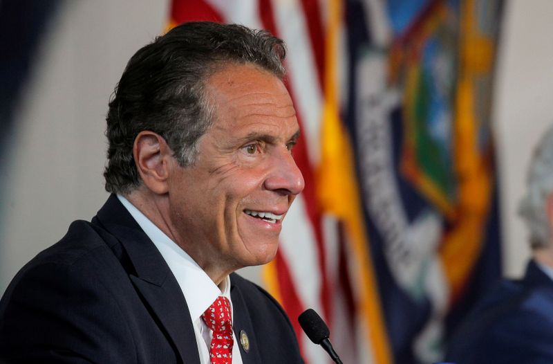 &copy; Reuters. FILE PHOTO: News conference at LaGuardia Airport&apos;s new Terminal B in New York