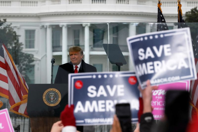 © Reuters. U.S. President Donald Trump holds a rally to contest the certification of the 2020 U.S. presidential election results by the U.S. Congress in Washington