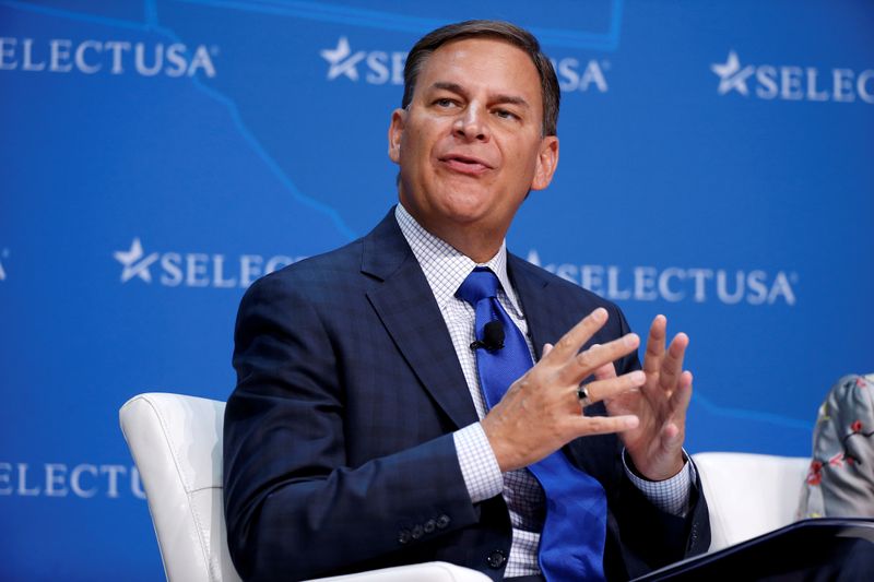 &copy; Reuters. FILE PHOTO: Jay Timmons, president and CEO of the National Association of Manufacturers, speaks at 2017 SelectUSA Investment Summit in Oxon Hill, Maryland