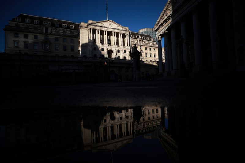 &copy; Reuters. A general view shows the Bank of England in London