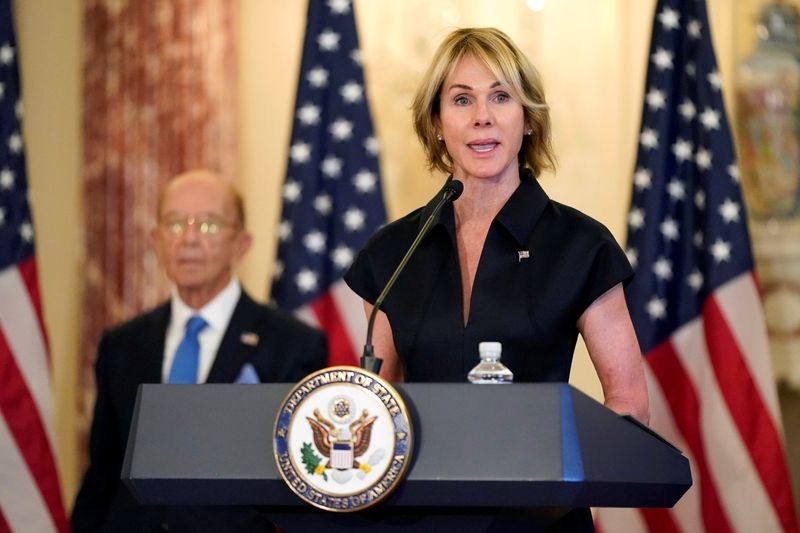 © Reuters. FILE PHOTO: U.S. Ambassador to the United Nations Kelly Craft during a news conference