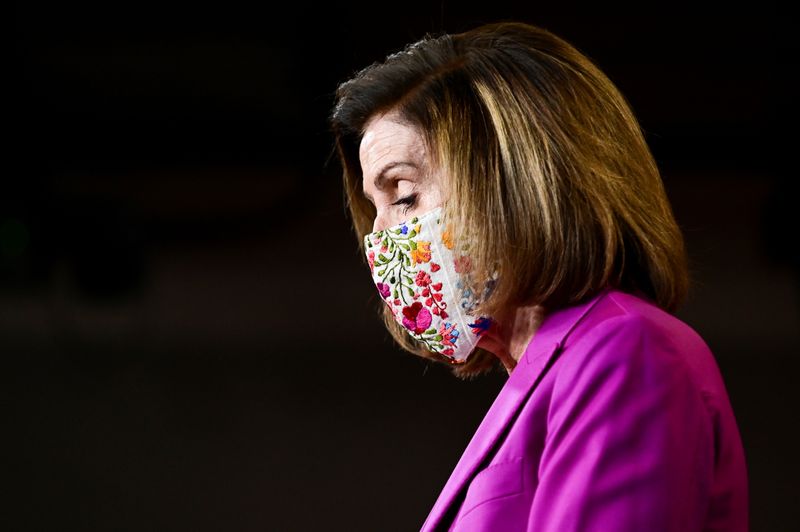 © Reuters. FILE PHOTO: U.S. House Speaker Nancy Pelosi holds news conference at U.S. Capitol a day after violent protests in Washington