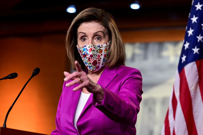 © Reuters. FILE PHOTO: U.S. House Speaker Nancy Pelosi holds news conference at U.S. Capitol a day after violent protests in Washington