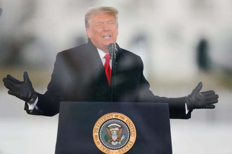 &copy; Reuters. U.S. President Donald Trump holds a rally to contest the certification of the 2020 U.S. presidential election results by the U.S. Congress in Washington