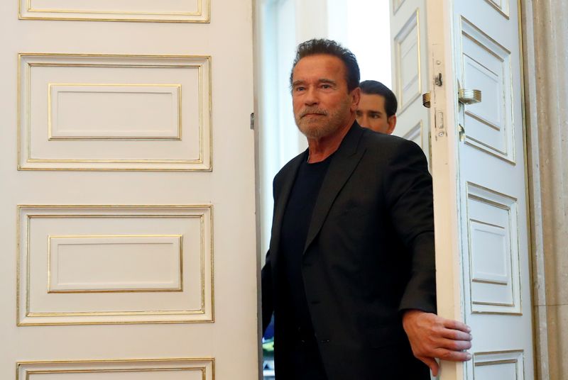 &copy; Reuters. Austrian Chancellor Kurz receives Arnold Schwarzenegger in Vienna