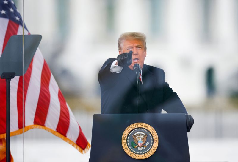 &copy; Reuters. FILE PHOTO: U.S. President Donald Trump holds a rally to contest the certification of the 2020 U.S. presidential election results by the U.S. Congress in Washington