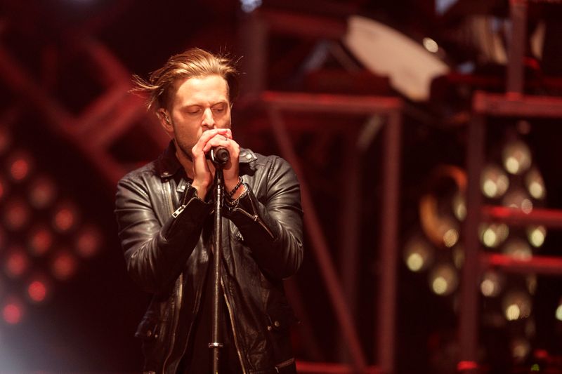 &copy; Reuters. Ryan Tedder of the U.S. band OneRepublic performs during their &quot;Native&quot; tour in Riga