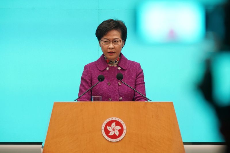 &copy; Reuters. Hong Kong Chief Executive Carrie Lam attends a news conference in Hong Kong