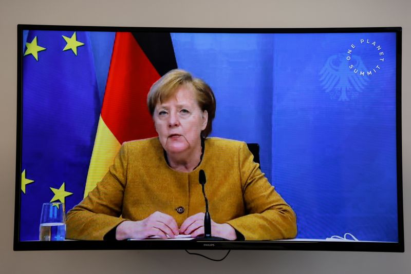 &copy; Reuters. Chanceler da Alemanha, Angela Merkel, participa de evento por videoconferência