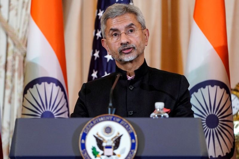 &copy; Reuters. Ministro das Relações Exteriores da Índia, Subrahmanyam Jaishankar, fala com a imprensa em Washington