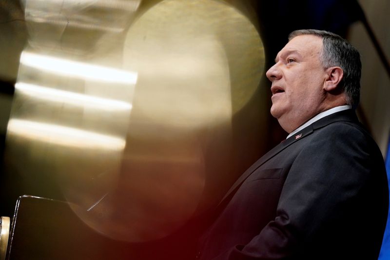 &copy; Reuters. FILE PHOTO:  U.S. Secretary of State Pompeo delivers remarks at National Press Club