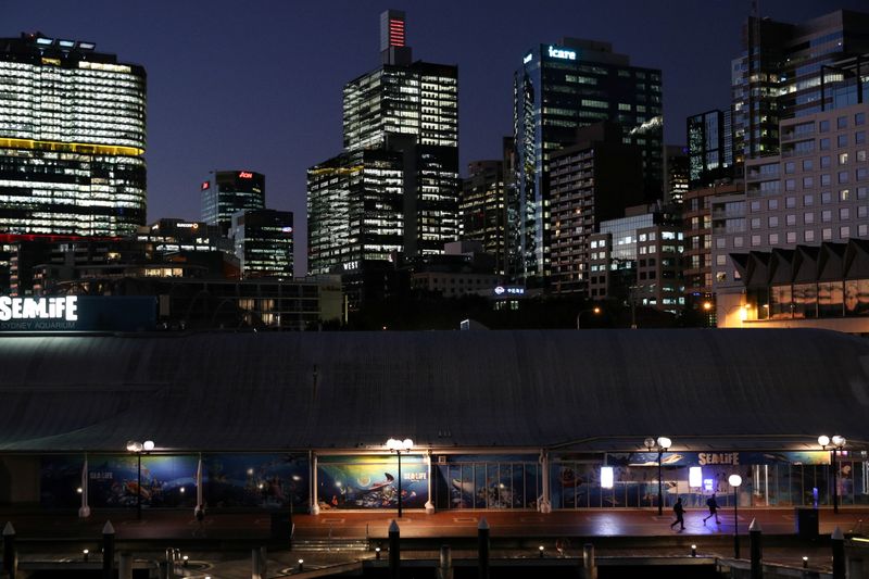 &copy; Reuters. Office buildings are seen amidst the easing of the coronavirus disease (COVID-19) restrictions in Sydney