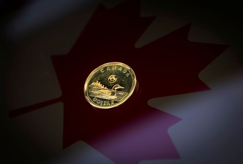 © Reuters. FILE PHOTO: A Canadian dollar coin, commonly known as the 