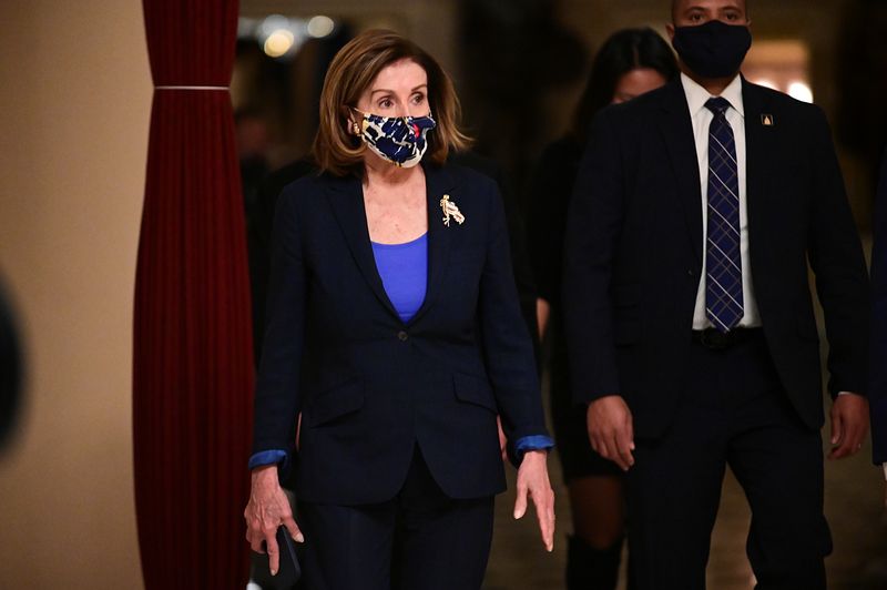 &copy; Reuters. Presidente da Câmara dos Deputados dos EUA, Nancy Pelosi, no prédio do Congresso dos EUA