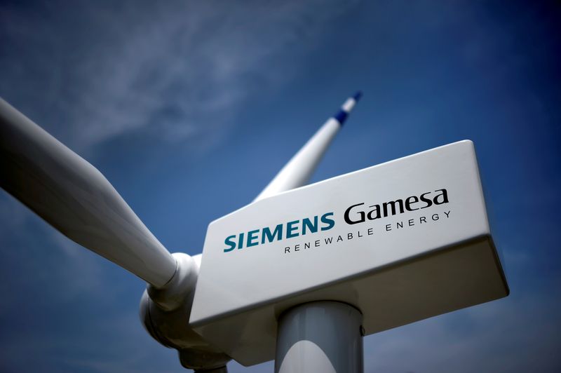 &copy; Reuters. Turbina eólica da Siemens Gamesa, que em parceria com a Siemens Energy mira produção de hidrogênio renovável