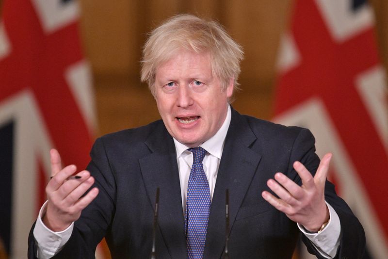 &copy; Reuters. British PM Johnson holds media briefing on coronavirus pandemic in London