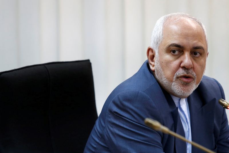 © Reuters. Iranian Foreign Minister Mohammad Javad Zarif speaks at