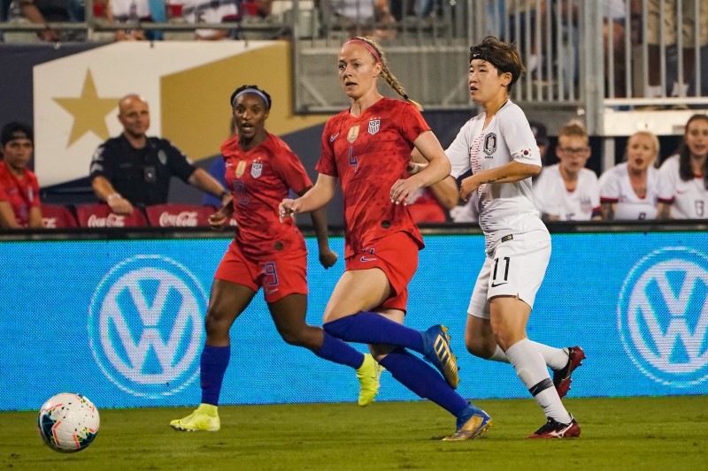 &copy; Reuters. Soccer: USA Women&apos;s National Soccer Team Victory Tour-Korea at USA