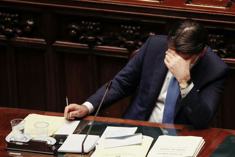 &copy; Reuters. y&apos;s Prime Minister Giuseppe Conte attends a debate at the lower chamber of Parliament, in Rome