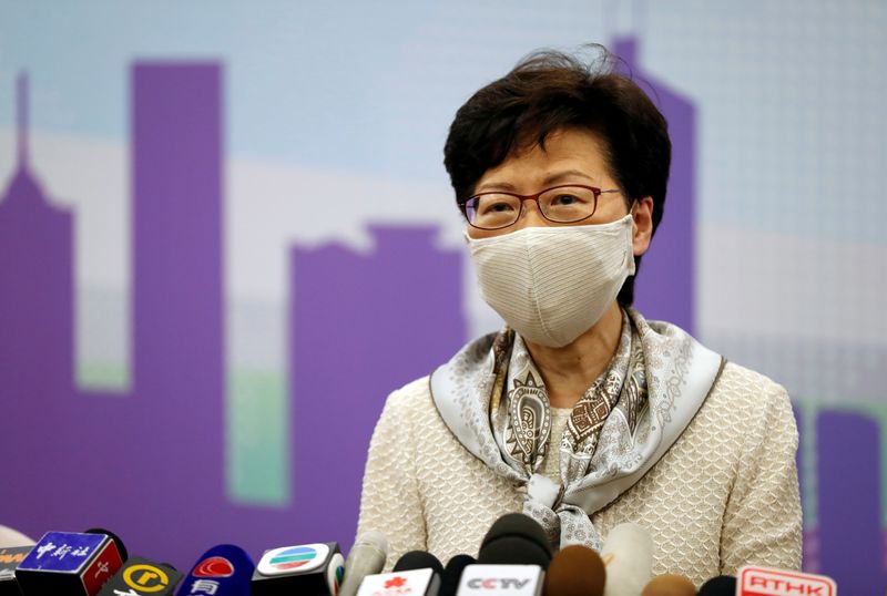 &copy; Reuters. FILE PHOTO: Hong Kong Chief Executive Carrie Lam holds a news conference in Beijing