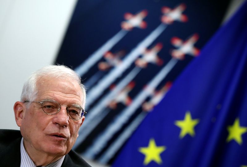 &copy; Reuters. Josep Borrell, Alto rappresentante della Ue per gli affari esteri, durante un&apos;intervista con Reuters a Bruxelles