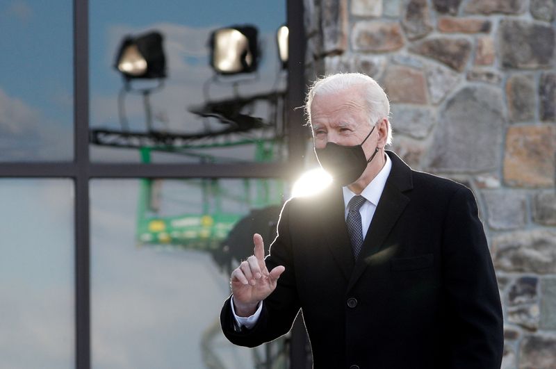 &copy; Reuters. FILE PHOTO:  Joe Biden visits Beau Biden National Guard/Reserve Center in New Castle