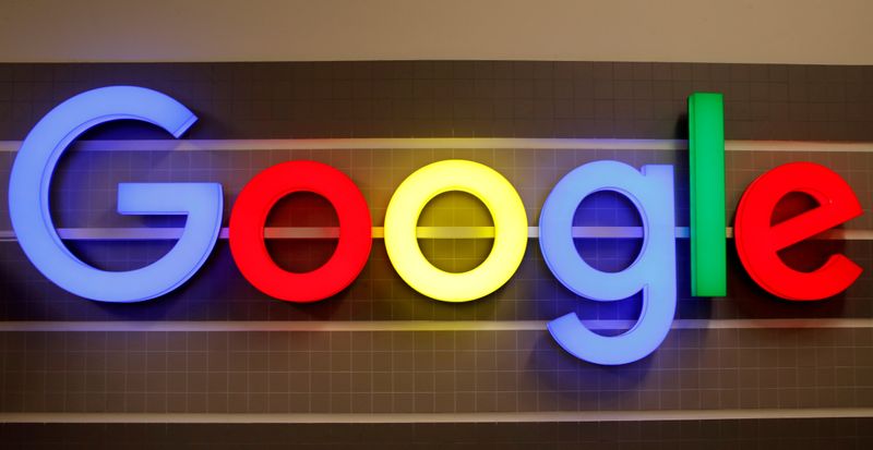 &copy; Reuters. FILE PHOTO:  An illuminated Google logo is seen inside an office building in Zurich