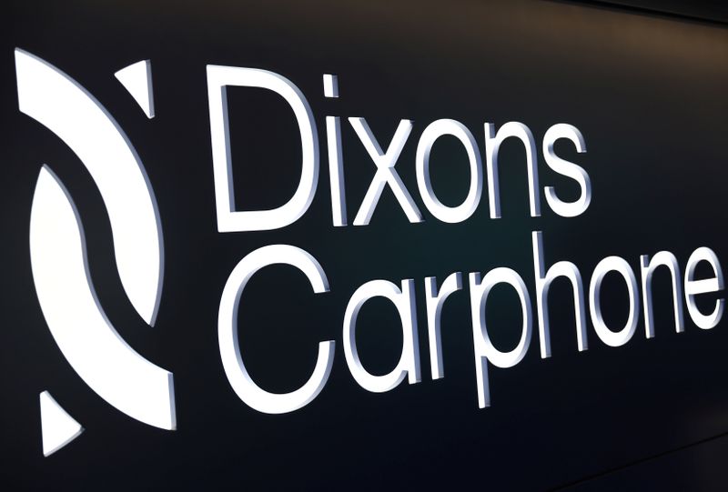 &copy; Reuters. A sign displays the logo of Dixons Carphone at the company headquarters in London