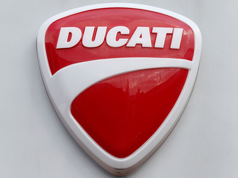 &copy; Reuters. Logo of Italian motorcycle manufacturer Ducati is seen in Dietlikon