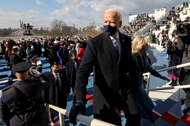 &copy; Reuters. Cerimônia de posse de Joe Biden como presidente dos EUA, no Capitólio, em Washington