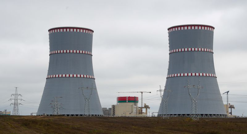 &copy; Reuters. The very first Belarusian nuclear power plant is seen during Belarus emergency services drills, near the town of Ostrovets