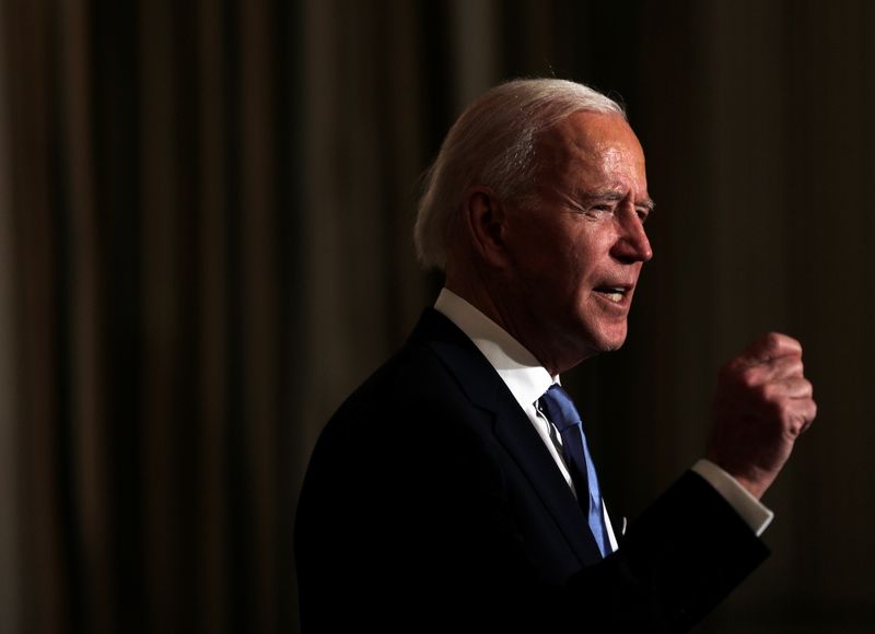 &copy; Reuters. Presidente dos EUA, Joe Biden, participa de cerimônia virtual na Casa Branca