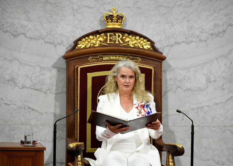 &copy; Reuters. FILE PHOTO: Throne speech in the Senate chamber in Ottawa