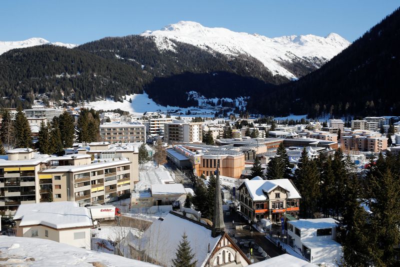 &copy; Reuters. General view shows the congress center and the Alpine resort of Davos