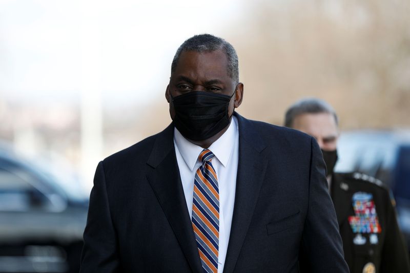 &copy; Reuters. General Lloyd Austin chega ao Pentágon em Arlington, Virgínia