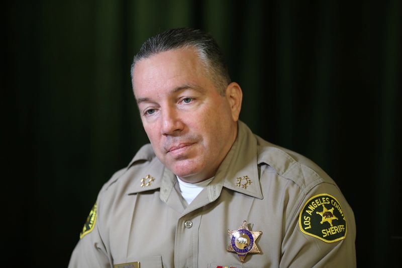 © Reuters. FILE PHOTO:  Los Angeles County Sheriff Alex Villanueva is interviewed by Reuters in Los Angeles