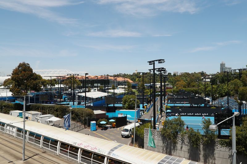 &copy; Reuters. A general view of Melbourne Park ahead of the Australian Open in Melbourne