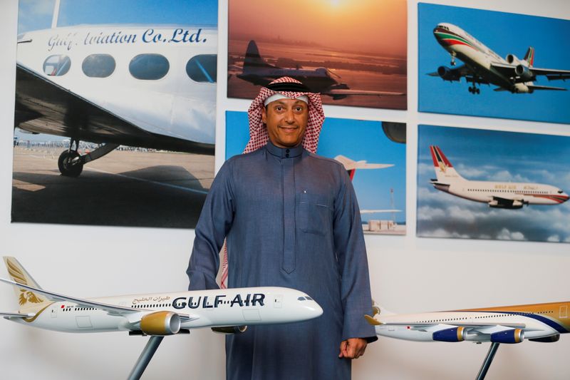 &copy; Reuters. Gulf Air CEO Waleed Abdulhameed Al Alawi attends interview in Muharraq