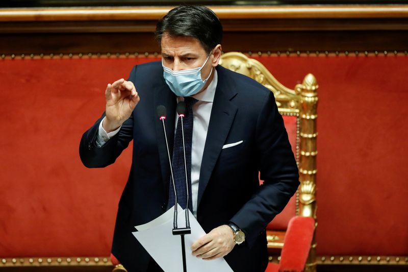 © Reuters. ITALIE: CONTE PRÊT À DÉMISSIONNER POUR FORMER UN NOUVEAU GOUVERNEMENT, RAPPORTE LA PRESSE