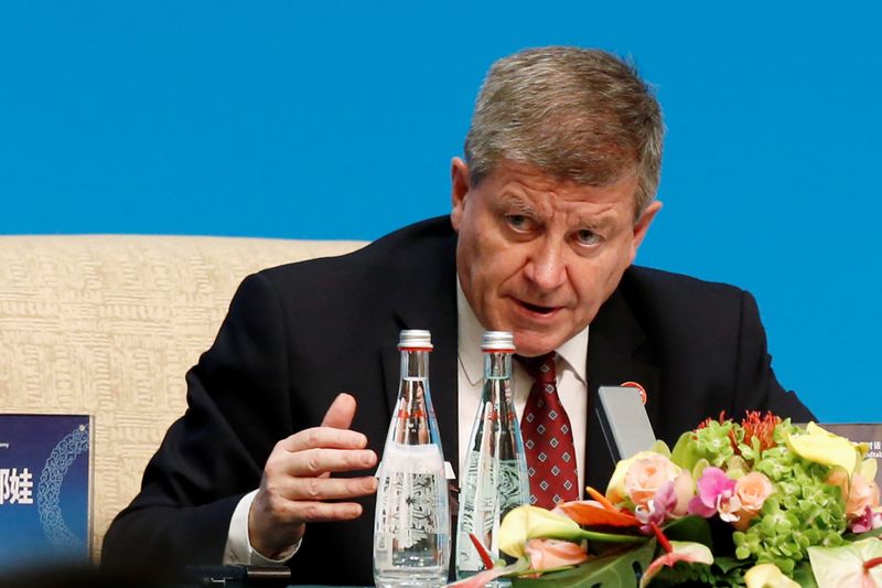 &copy; Reuters. ILO Director-General Guy Ryder speaks at a news conference following the &quot;1+6&quot; Roundtable meeting at the Diaoyutai state guesthouse in Beijing