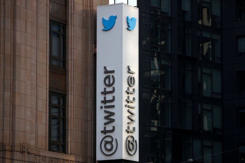 © Reuters. Logo do Twitter na sede da empresa, em San Francisco, Califórnia (EUA)