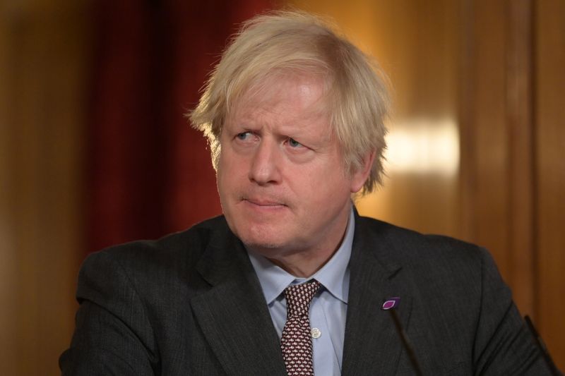 &copy; Reuters. Britain&apos;s PM Johnson holds virtual coronavirus briefing in London
