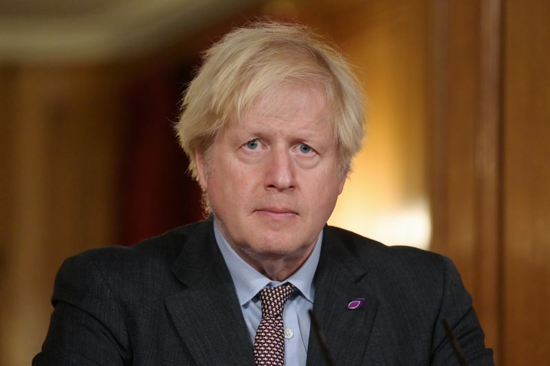 &copy; Reuters. Britain&apos;s PM Johnson holds virtual coronavirus briefing in London