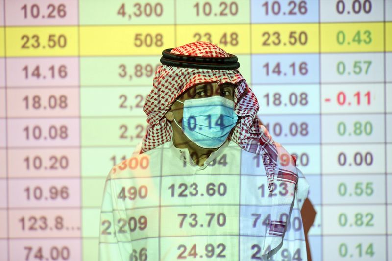&copy; Reuters. أسواق الخليج الرئيسية تهبط اقتداء بالأسهم العالمية وصعود سعودي