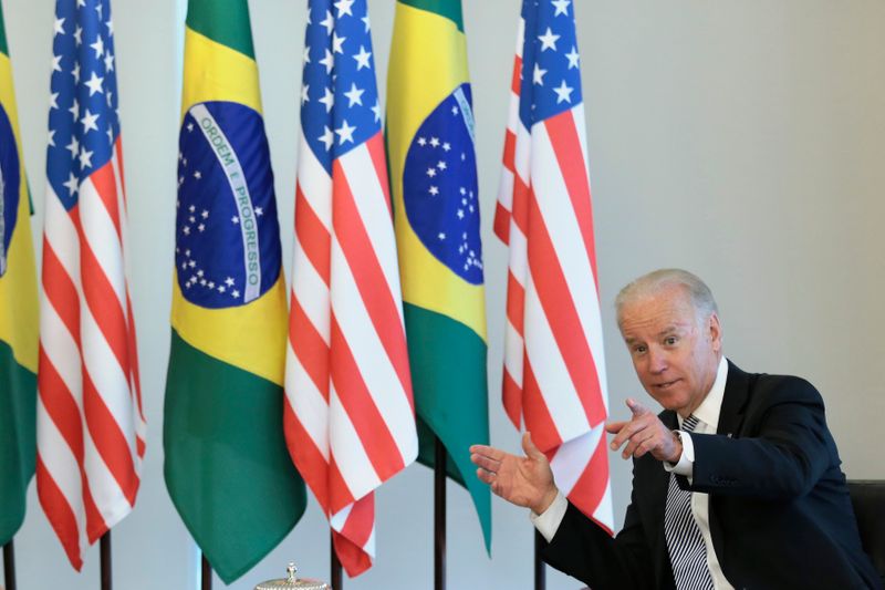 &copy; Reuters. Presidente dos EUA, Joe Biden, durante visita ao Brasil quando ocupava a vice-presidência