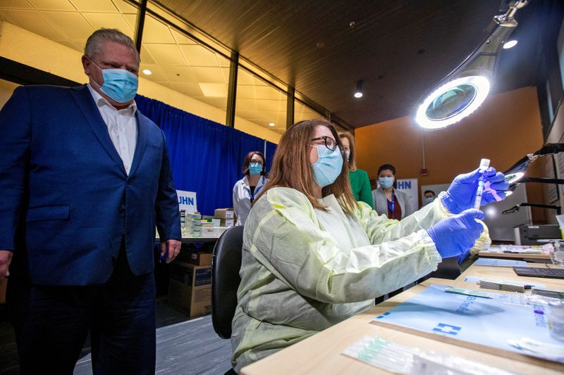 © Reuters. FILE PHOTO: Vaccination against the coronavirus disease (COVID-19) in Toronto