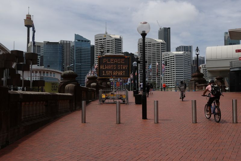 &copy; Reuters. A public health warning message is posted in Sydney