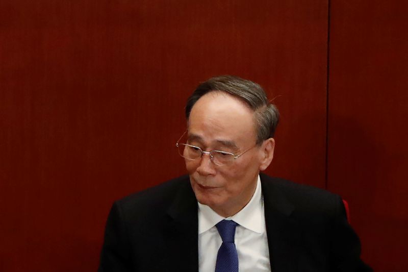 &copy; Reuters. Vice-presidente da China, Wang Qishan, durante sessão do Congresso Nacional do Povo em Pequim