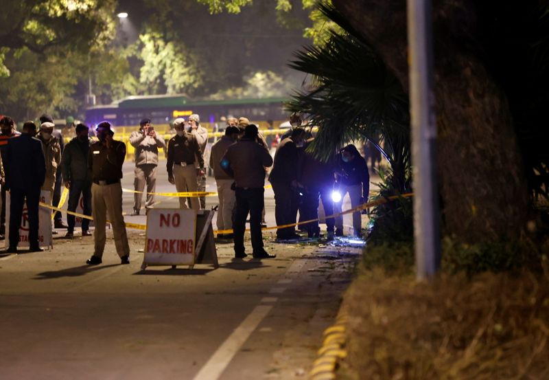 © Reuters. Blast near Israel embassy in New Delhi