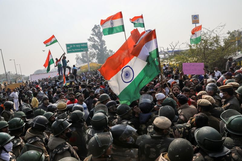 &copy; Reuters. Protest against farm laws in India